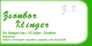 zsombor klinger business card